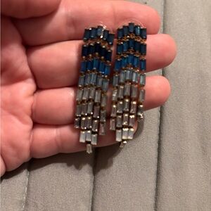 LOFT Blue and Silver Geometric Earrings